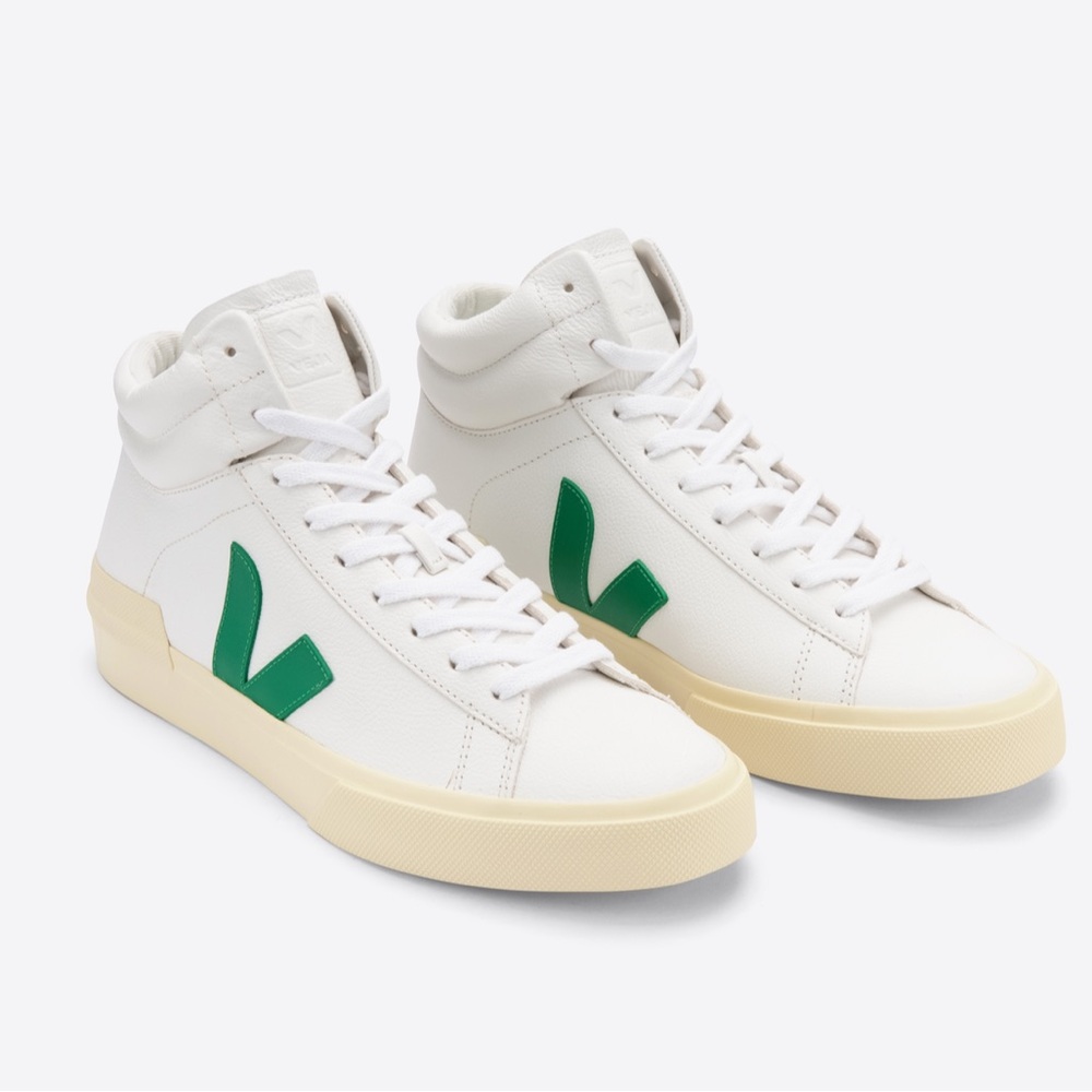 Veja White and Green Sneakers